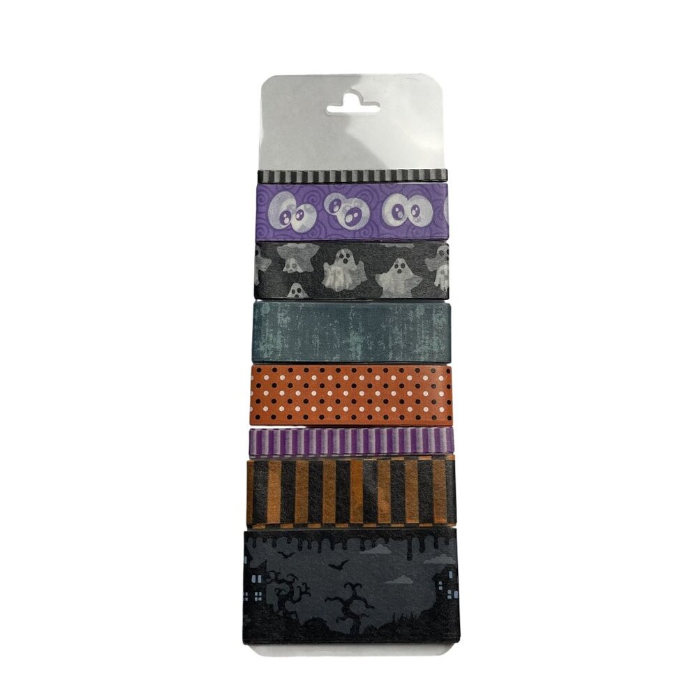 Lot 7-8 Washi Craft Tape Sample Card Halloween Patterns 3 Ft Plus Each Tape u